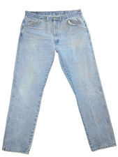 Wrangler Denim Blue Jeans Men's Size 36x30 Straight Leg Light Wash 96501DS Chore