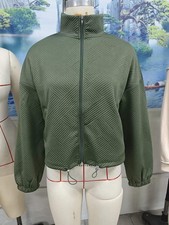 Women's Fashion Polyester Short Jacket Long Sleeves Solid Color Design