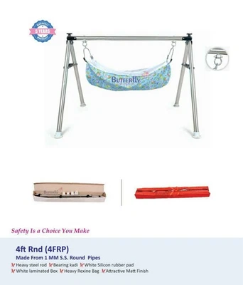 Indischer Stil Ghodiyu, Jhula Baby Wiege Schaukel Kit Edelstahl robust 4 Fuß - Bild 1 von 4