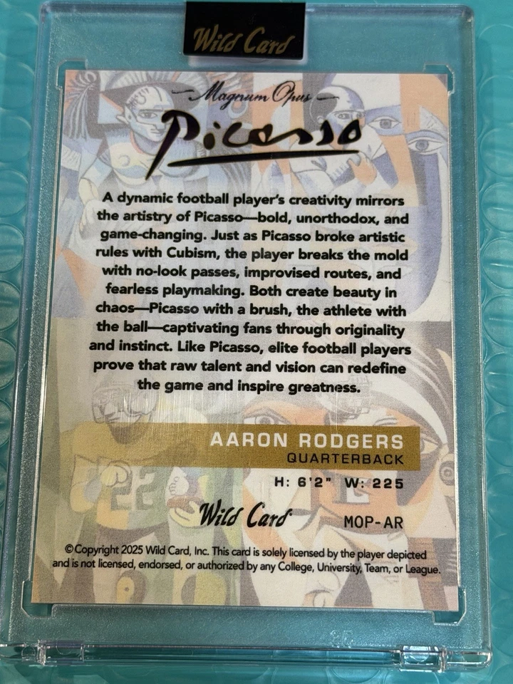 Wild Card 2025 Novatos y Leyendas Aaron Rodgers Picasso Verdadero 1 de 1. Foto 3 de 3