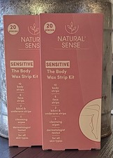  2 Natural Sense Sensitive Body Wax Strip 20 Pieces Body Face Bikini Underarm