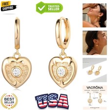 Gold Heart Hoop Earrings for Women 14k Gold Plated Small Hoops Earrings