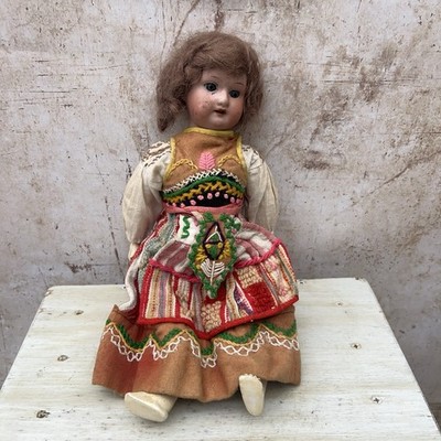 Antique Armand Marseille 390 A4M German Bisque Head Doll Folk Costume 12 