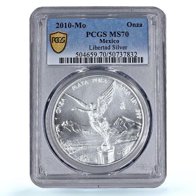 Mexico 1 onza Libertad Angel of Independence MS70 PCGS silver coin