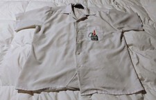 Dragonfly Lighter W/Skull Bones Pocket Men's Button Down White VTG Shirt LARGE 