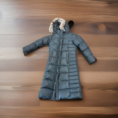 Eddie Bauer Lodge Down Duffle Coat Parka Womens Petite Small Long Quilted Black