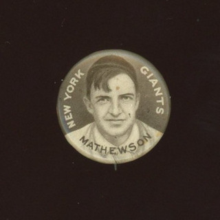 1910 12 Sweet Caporal Pins Christy Mathewson Small Letters New York Giants Nice!