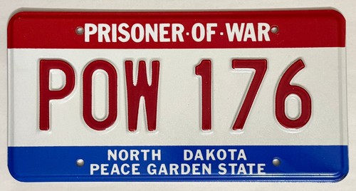 NORTH DAKOTA Prisoner of War License Plate - ND #POW-176