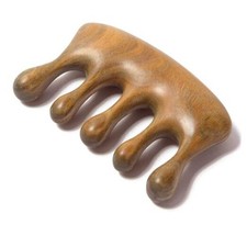 Wood Massager Comb for Hair Growth and Scalp Relax, Natural Green 01 Lucky