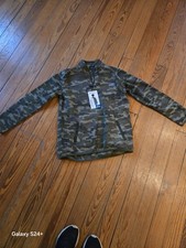 Eddie Bauer Youth Quest Camo Fleece 1/4 Zip Pullover Size Boys L 14/16 NWT