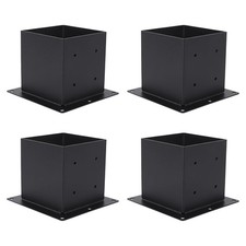 4x Metal Post Base Brackets Wood Fence Post Anchor Fit for 4x4in/6x6in Posts