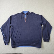 Tommy Bahama Reversible Sweatshirt Mens 2XL XXL Blue 1/4 Zip Pullover