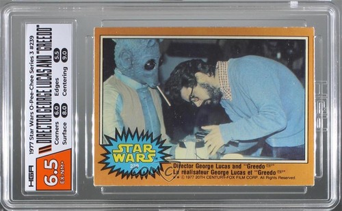 1977 OPC Star Wars #239 Director George Lucas and "Greedo"
