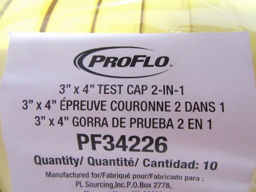 PROFLO PF34226 3 x 4 Test Cap 2-in-1 --- (Pack of 10) - Picture 3 of 4
