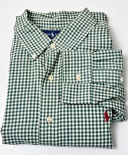 Polo Ralph Lauren Mens Button Down Long Sleeve Shirt XL Green Check Classic Fit