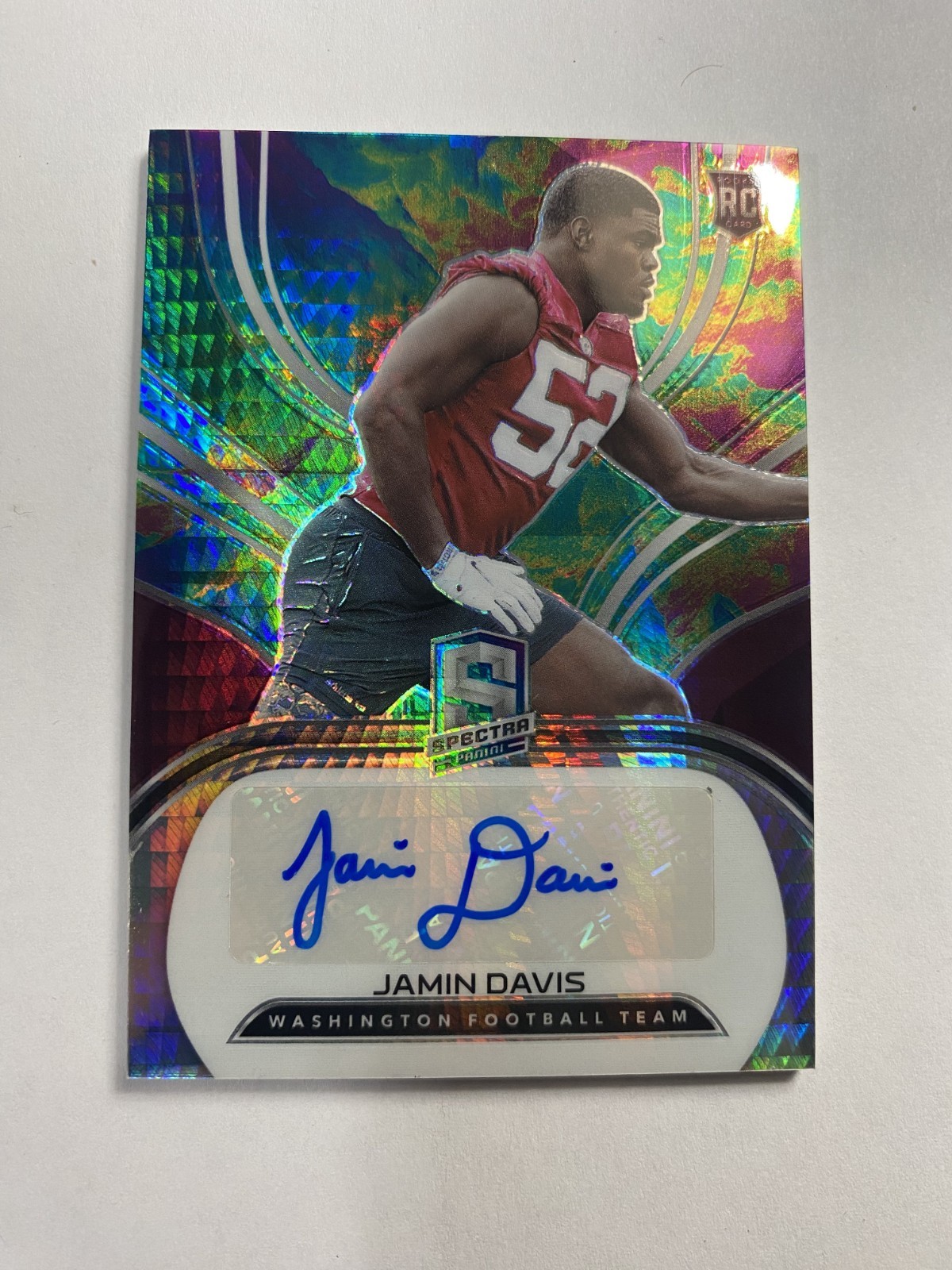 2021 Panini Spectra Hyper Prizm /75 Jamin Davis #259 Rookie Auto RC