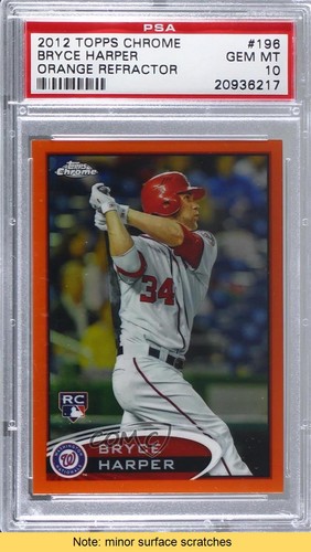 2012 Bryce Harper [Hitting Orange Refractor] #196