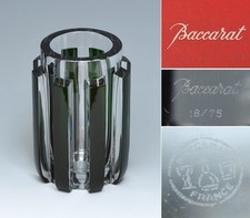BACCARAT Odeon Georges Chevalier Vase Green Glass With Case Limited 18/75