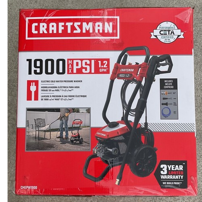 #ad Craftsman CMEPW1900 Electric Cold Water Pressure Washer 1900 PSI 1.2 GPM Red $149.00