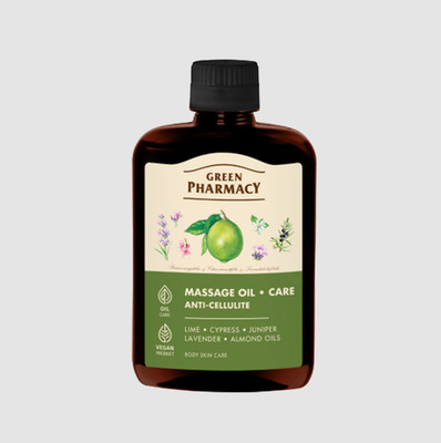 Green Pharmacy Massageöl 200 ml  Anti Cellulite, mit ätherischen Ölen, Naturpfle