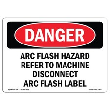OSHA Danger Hazard Refer to Machine Disconnect Vinyl Decal USA