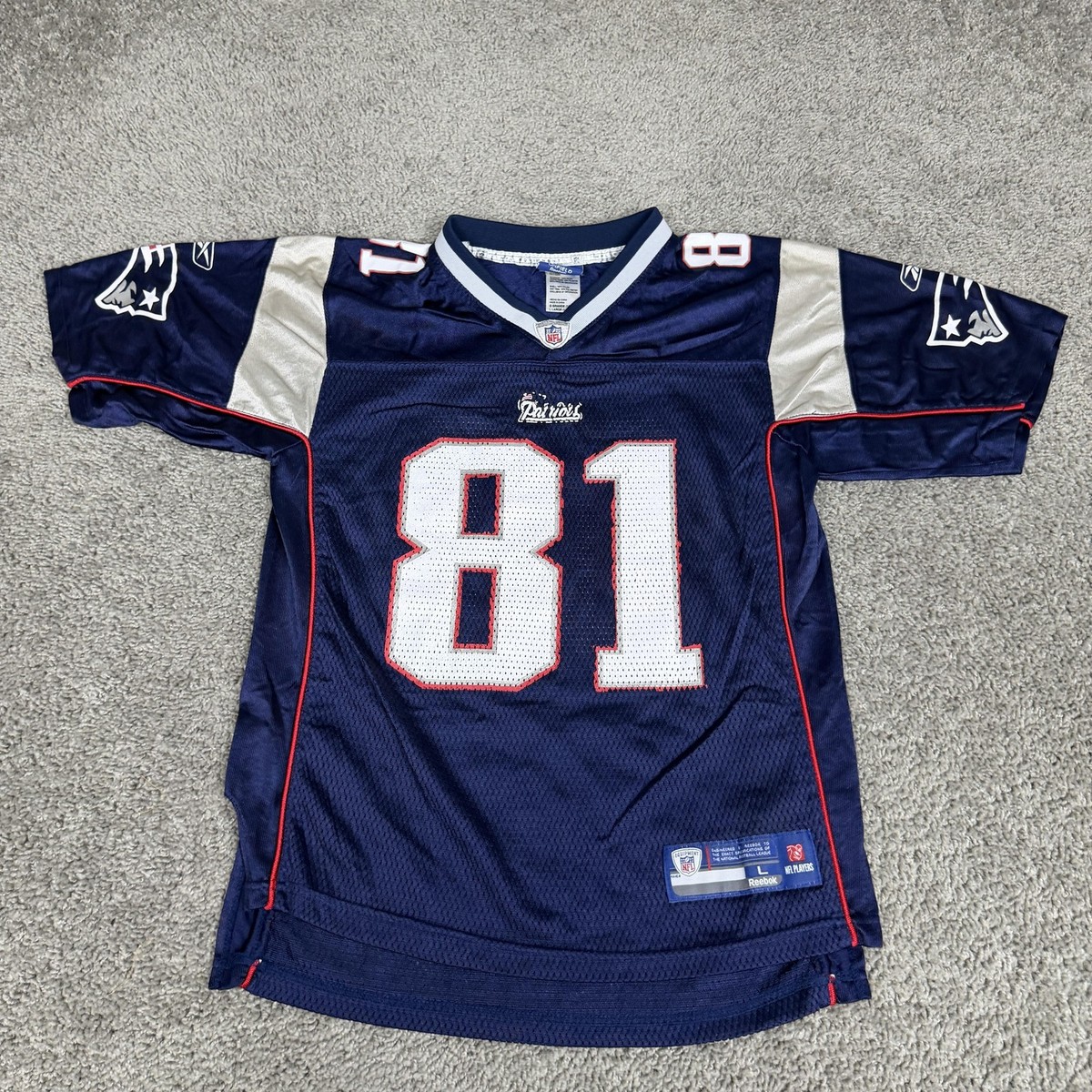 New England Patriots Jersey Boys Youth Large Blue NFL Football