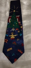 Save The Children 'Christmas Classics By Julie Age 12 Necktie L 57-60" 100% Silk