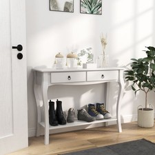 Console Table Dressing Desk Stunning Kitchen Hall 2 Drawers Modern Shelf White