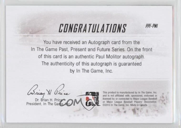 ITG Past Present and Future 2013 automático Paul Molitor #PPF-PM1 automático patio Foto 2 de 2