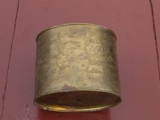  Rare Oval 1970's vintage English tea engraved canister in need of a clean