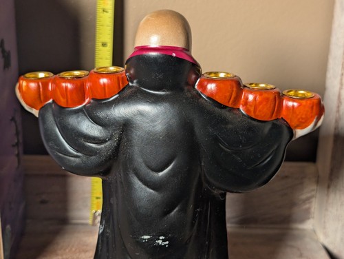 1980's PHANTOM OF LIGHTS SKULL HORROR FIGURE 6 CANDLE CANDELABRA & ORIGINAL BOX - Picture 3 of 4