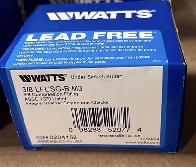 LOT OF 9 - Watts LFUSG-B M2 Under Sink Mixing Valve 3/8''