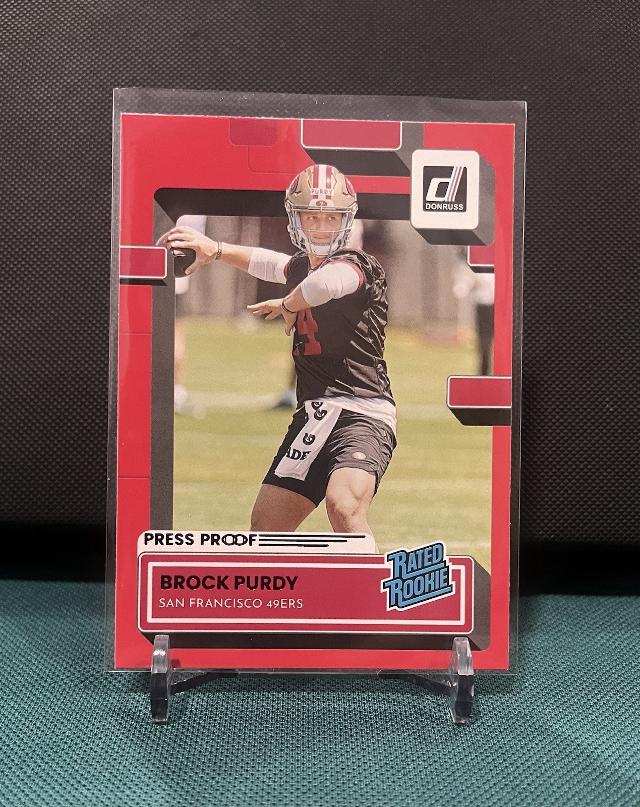 2022 Panini Donruss - Rated Rookie Brock Purdy #374 Press Proof Red (RC)