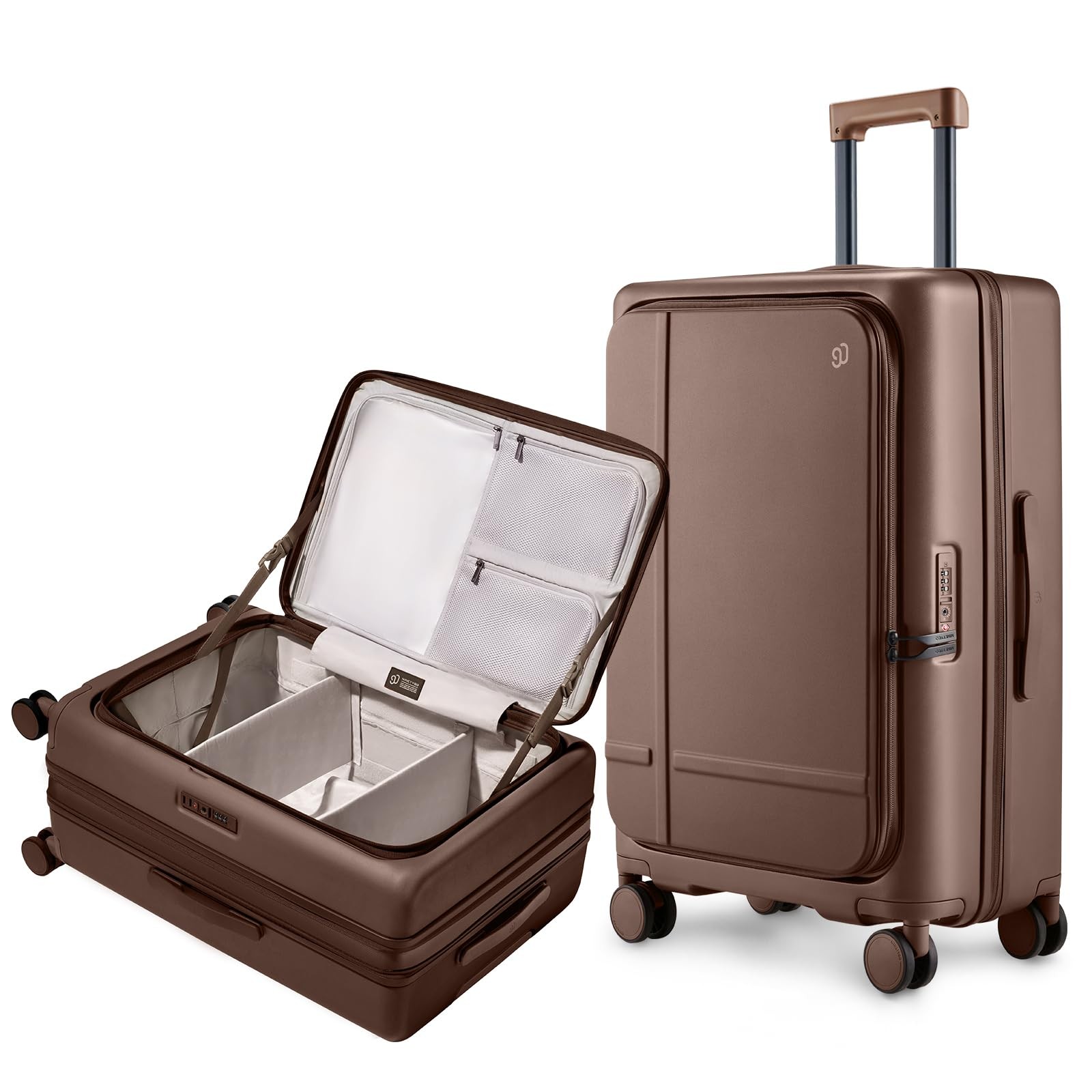 25 Inch, Flat Top Opening Check In Luggage With Cup Ho...