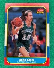1986-87 Fleer Basketball Set Break Brad Davis RC #22 NM Mavs