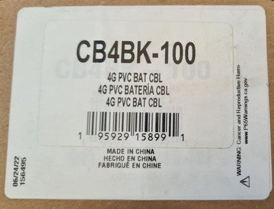 100 FT YSP CB4BK-100 Wells Bulk Cable Black 100' 4G SGR J1127 105°C NEW OPEN BOX