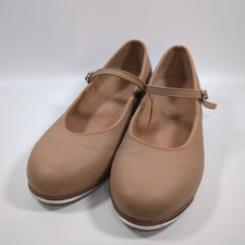 BLOCH TAN LEATHER FULL SOLE TAP SHOES STRAP BUCKLE 8 TECHNO TAPS