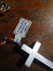 Wood Catholic Rosary From Jerusalem, Silver Tone Details w Crucifix — photo 6
