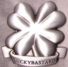 Pewter Belt Buckle Lucky Bastard NEW