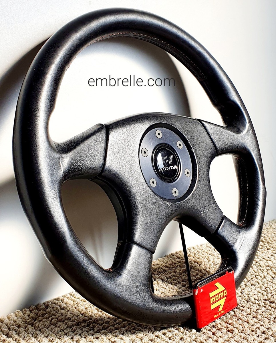 MOMO Honda Access F 1 RARE Leather Steering Wheel EE9 EG6 MOMO Honda Access F 1 RARE Leather Steering Wheel EE9 EG6