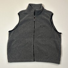 Eddie Bauer Mens Large Fleece Vest Gray Full Zip Poloartec Outdoor Hiking