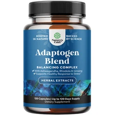 Herbal Adaptogen Mood Support Supplement - Calming Adaptogens Supplement 120ct