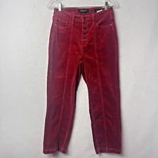 Judy Blue Corduroy Pants 7/28 Rust red Ankle Straight button fly Style JB88516
