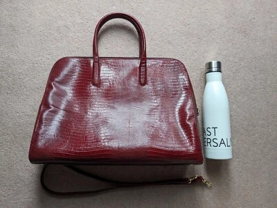 NEW: FULRA bag, crocodile, leather - shine cherry, bought in Harvey Nichols - Image 1 of 4