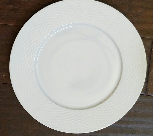 NEW PILLIVUYT DEPUIS BASKETWEAVE WHITE SET OF 3 DINNER PLATES eBay