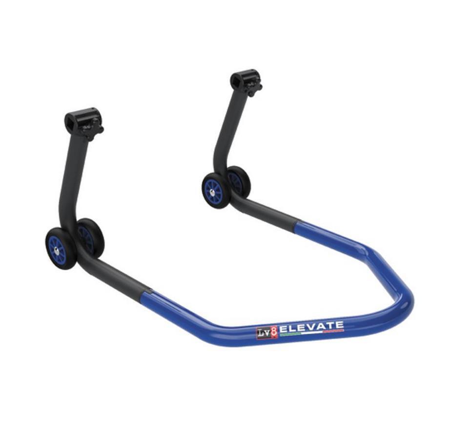 Lève moto arrière universel avec supports en V noir et bleu pour l'entretien