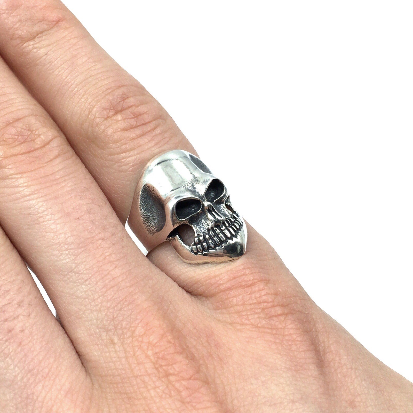 925 Silver Sterling Solid Skull Ring Mens Jewelle… - image 4