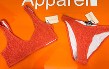 🔥NEW Missguided Crinkle Bikini, Peach, Size 12/14, RRP £25, B12