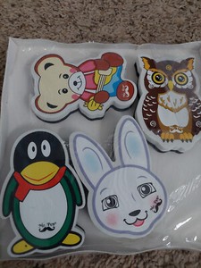 4 Pack Animal Shapped Dry Erase Whiteboard Erasers for Kids