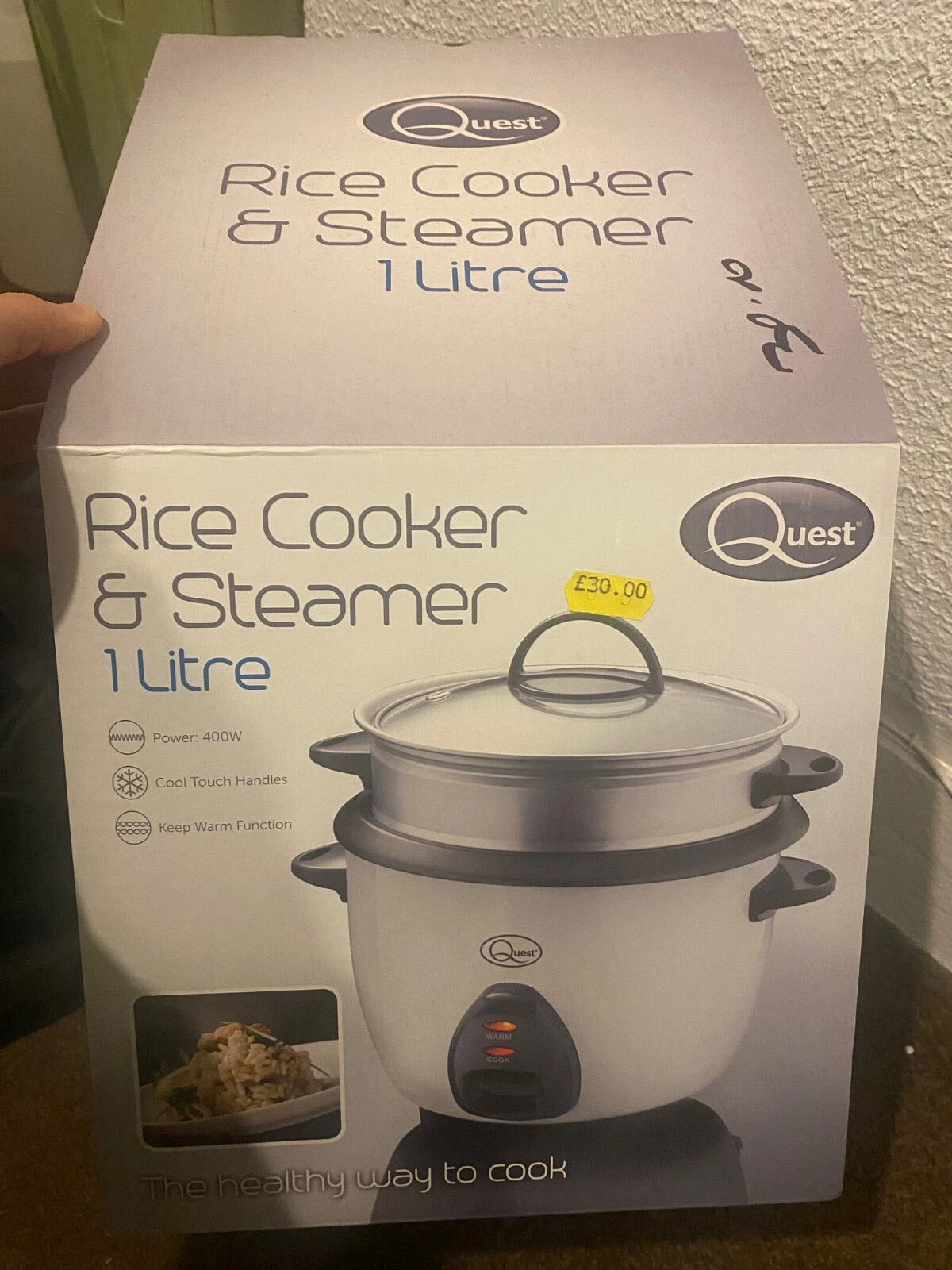 Quest 2-in-1 Rice Cooker & Steamer with Keep Warm Function & Non-Stick Bowl